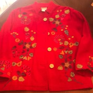 Red embroidered jacket